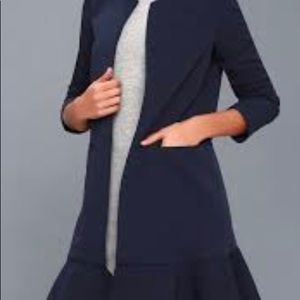 Brand New Lulus Navy Flounce Blazer